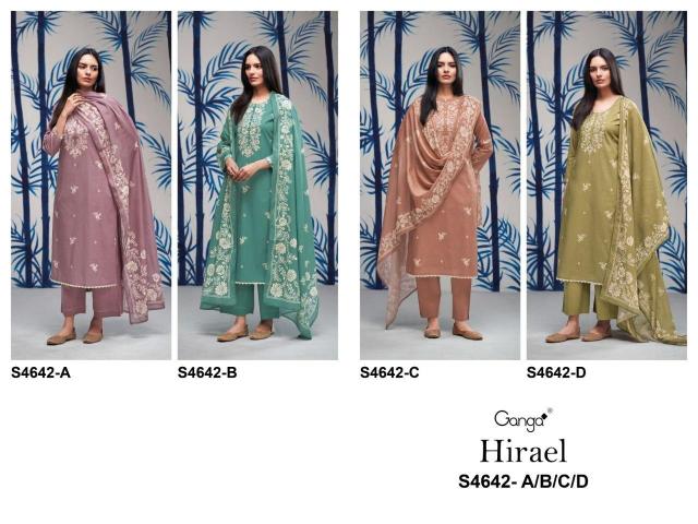 Ganga hirael 4642 dress material wholesaler in panchkuva ahmedabad